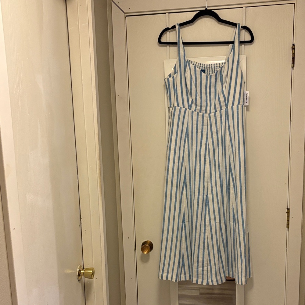 Old Navy Blue and White Striped Sundress